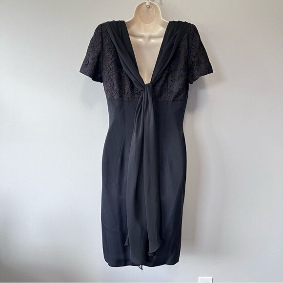 Donna Ricco Vintage Lace Top Sheer Tie in Back Dress Size 10 - Picture 3 of 6